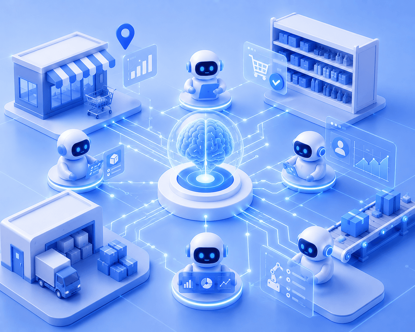Autonomous multi-agent AI platform for enterprise retail operations