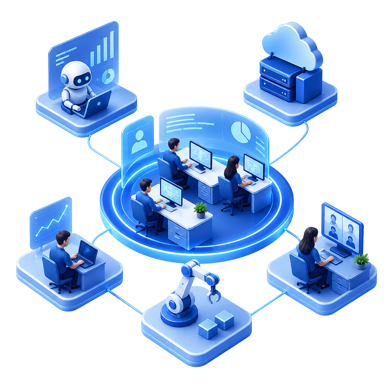 Digital workplace illustration