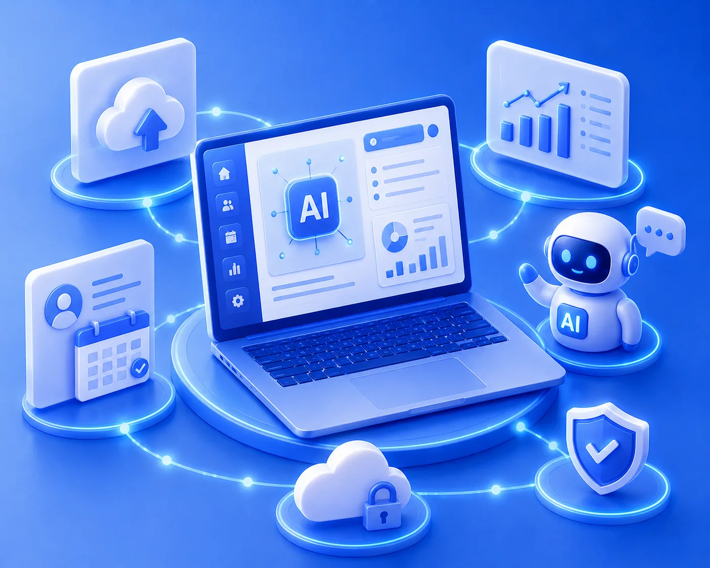 AI 활성화된 디지털 작업장 데스크톱 및 모바일 장치에서 표시